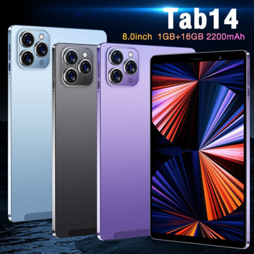 Tablette d'appel téléphonique Tab14 / P14, 1 Go + 16 Go, écran de 8,0 pouces, Identification faciale, Android 5.0 MTK6582 Quad Core, Réseau : 3G, GPS, OTG (noir) SH968B595-016